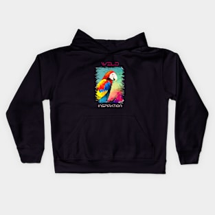 Parrot Bird Wild Nature Animal Colors Art Painting Kids Hoodie